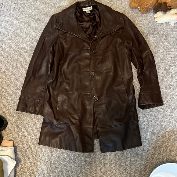 Preston & York Women's Brown Tan Genuine Suede Leather Blazer Jacket Coat XL
